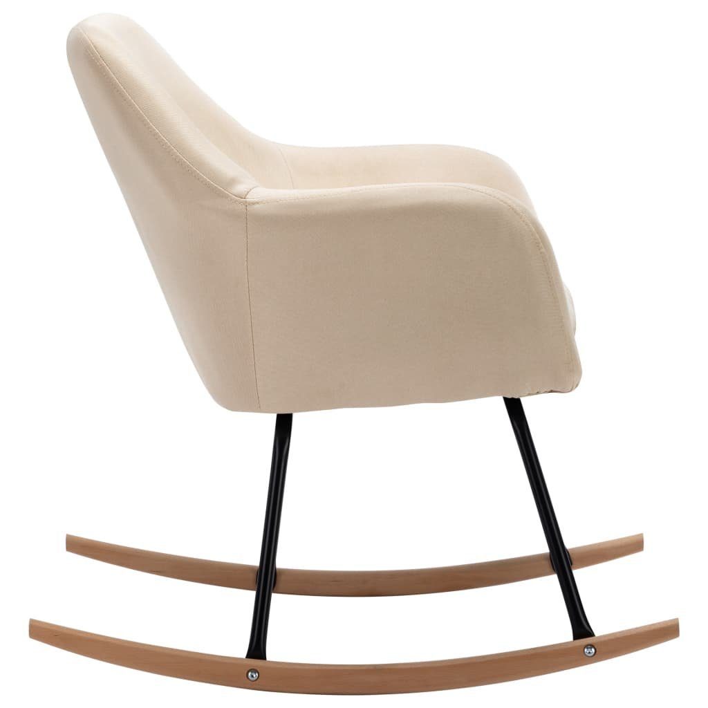 vidaXL Schaukelstuhl Schaukelstuhl Creme Stoff (1 St)