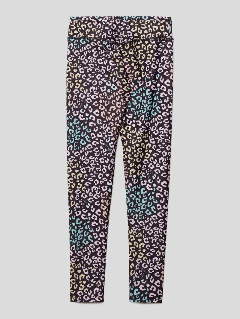 Leggings mit Allover-Muster in schwarz