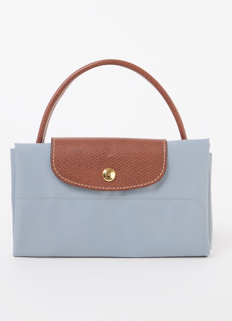 Geantă Longchamp Le Pliage Original, mărimea M, cu detalii din piele.