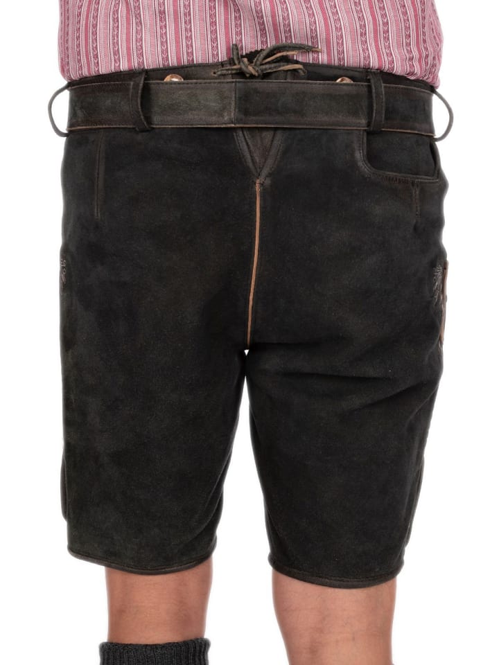 MADDOX Lederhose WALDKREUZ in schwarz günstig kaufen