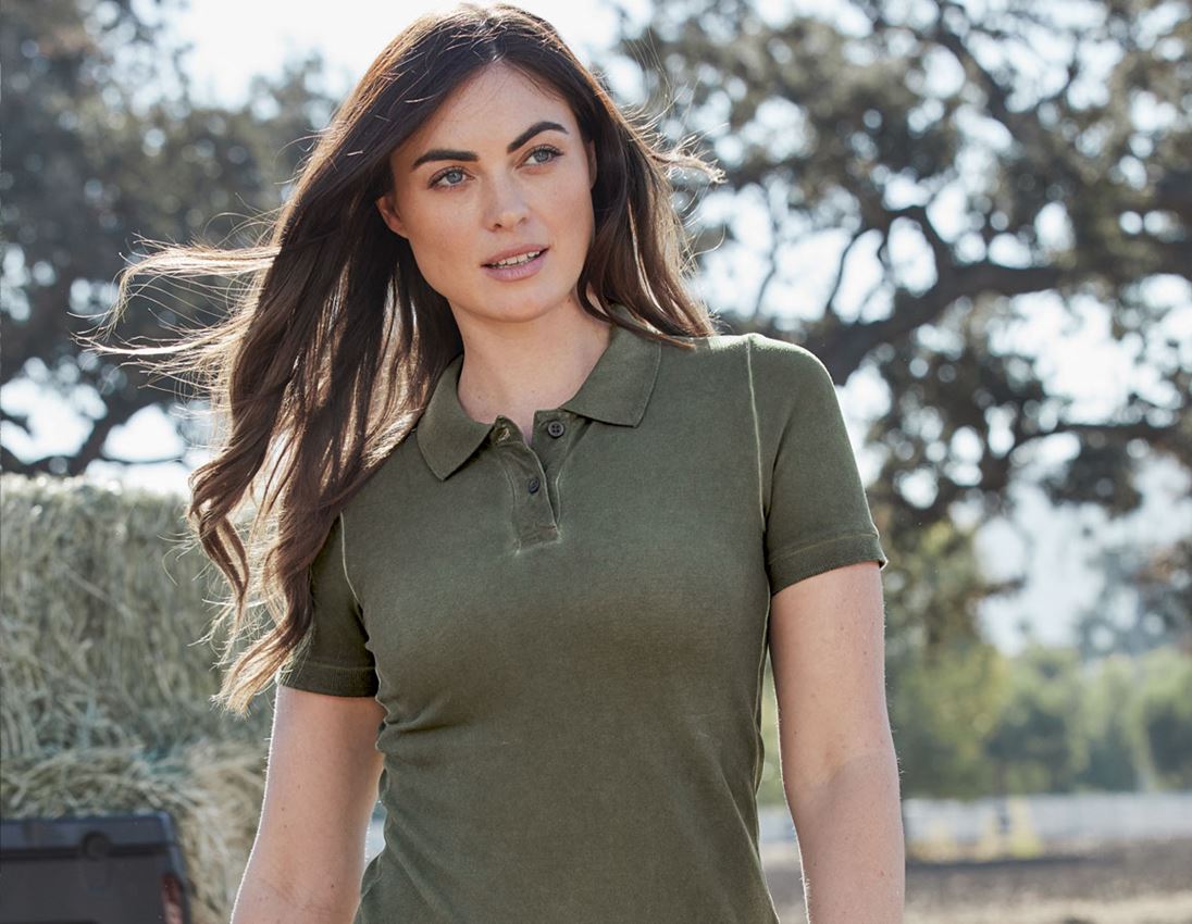 e.s. Polo-Shirt vintage cotton stretch, Damen