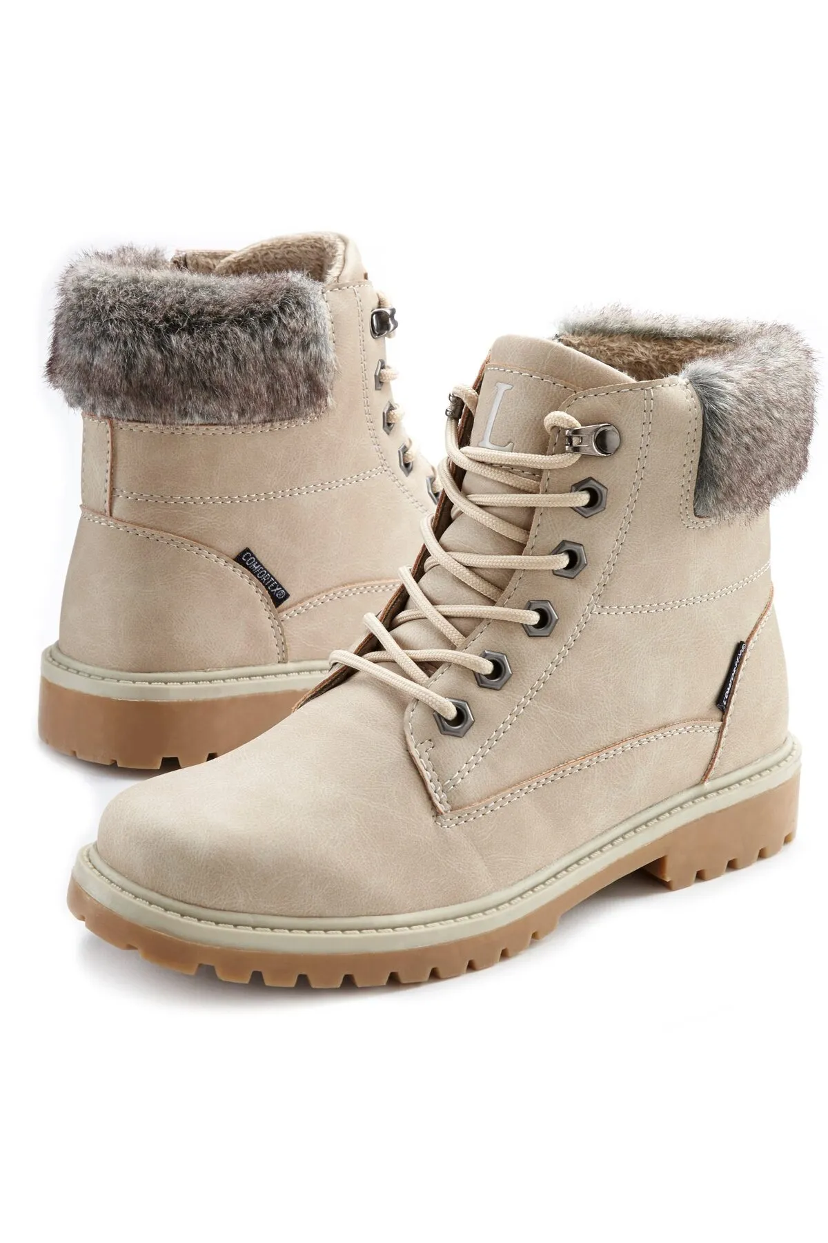 LASCANA  Stiefelette - Beige - Flacher Absatz
