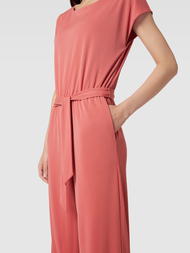 Jumpsuit mit Bindegürtel in hellrot