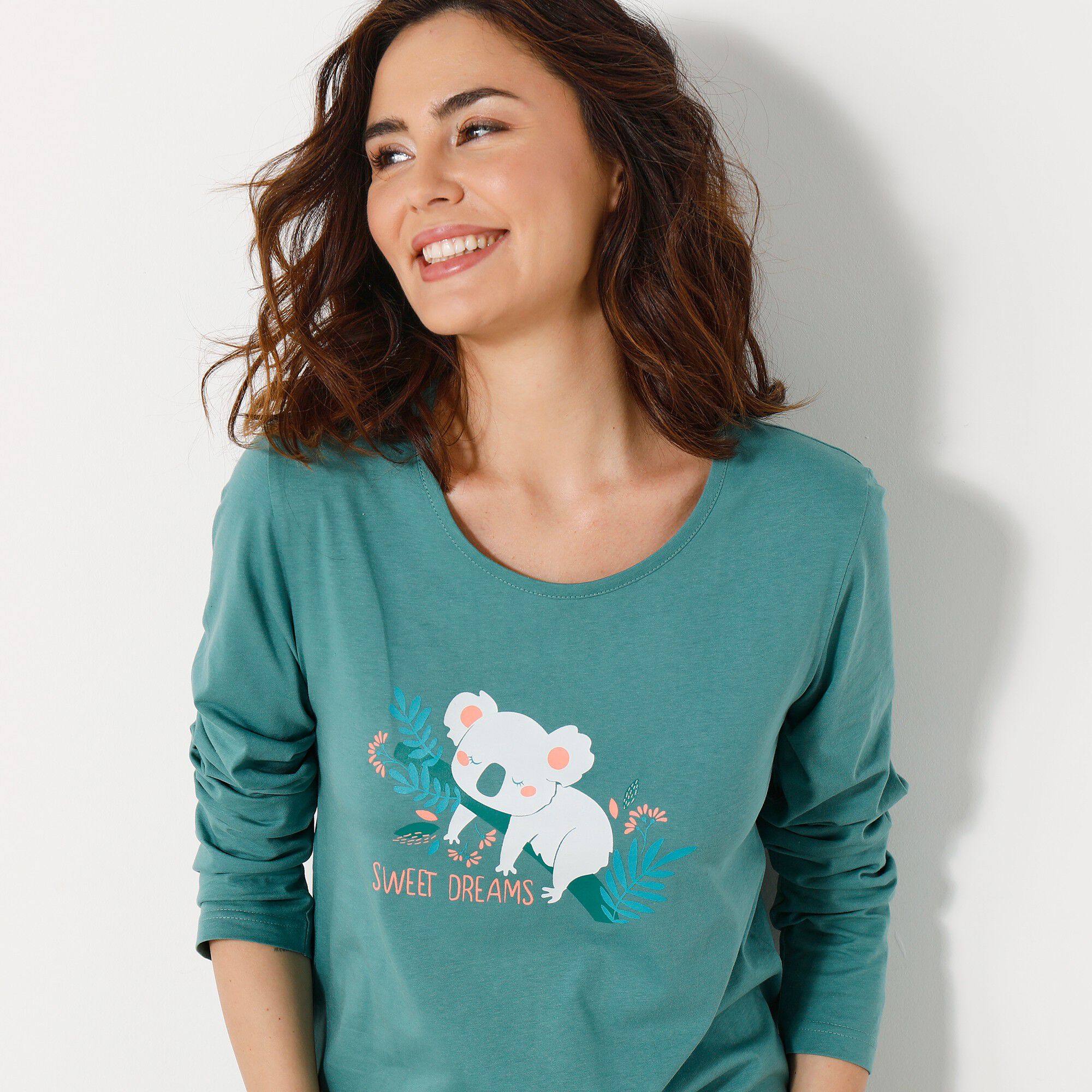 Chemise de nuit longue longues motif «koala»