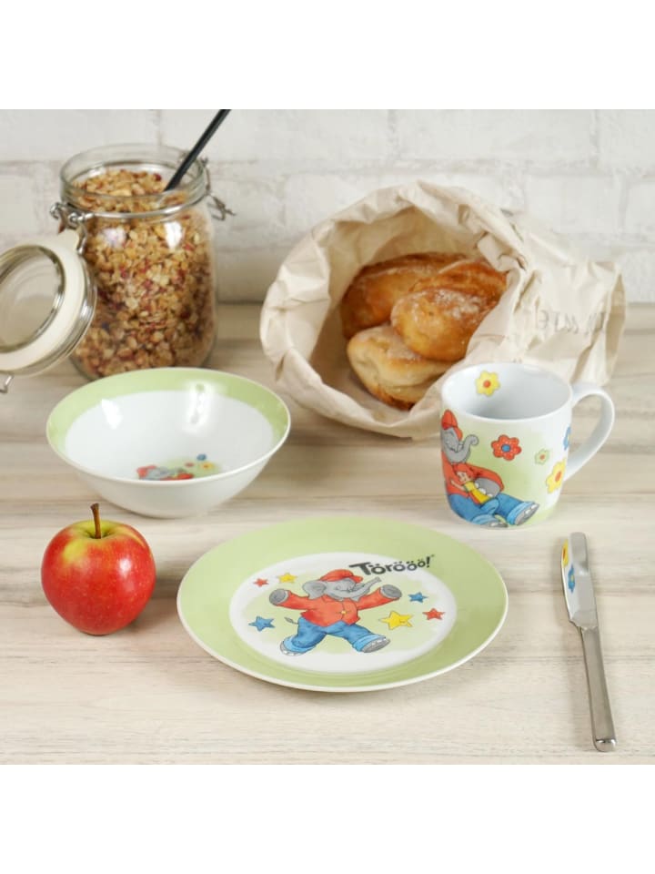 Geda Labels Kindergeschirr Benjamin Blümchen Watercolor 3tlg. in Grün - 24x9,8x14,5 günstig kaufen onesize