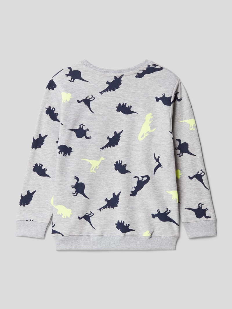 Sweatshirt mit Motiv-Print in hellgrau