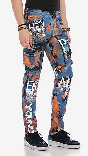 Cipo & Baxx Jeans mit Farbspritzer-Details