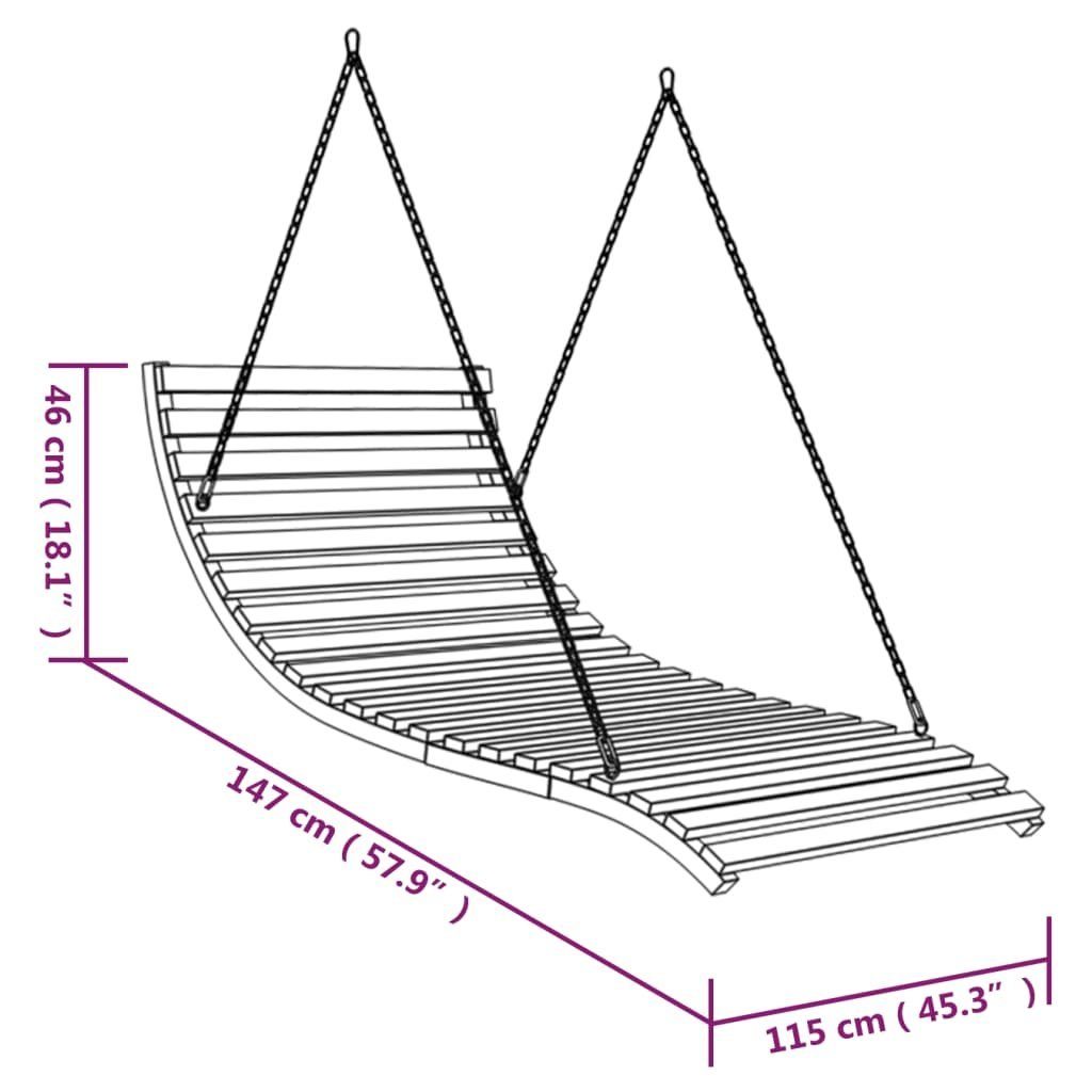 DOTMALL Hollywoodschaukel Hängeliege, Bugholz Massiv, 108 x 145 x 169 cm, 1-Sitzer