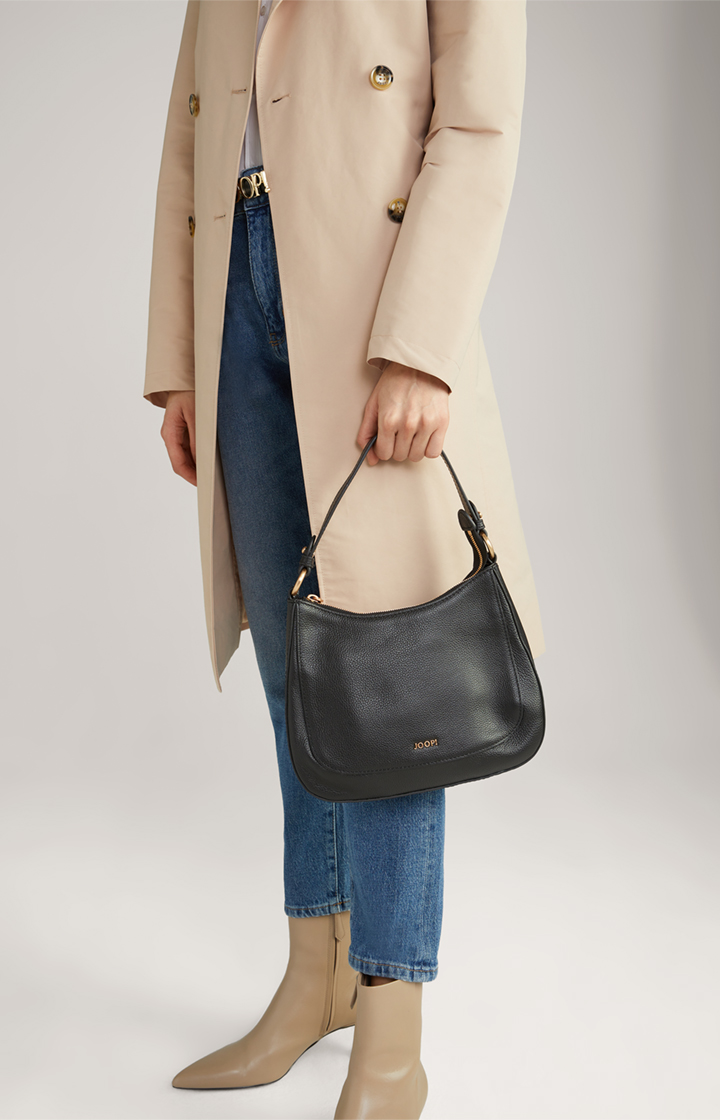 Leder-Schultertasche Estate Loreen in Schwarz