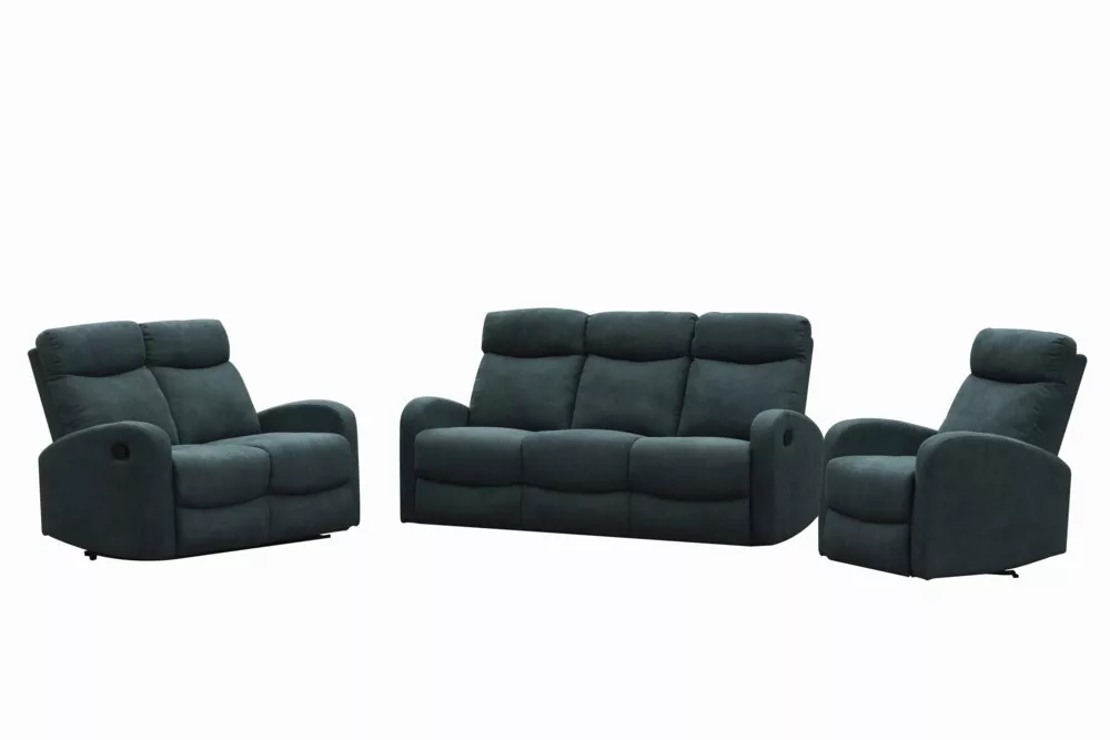 Happy Home Happy Home Relaxsofa-Set 3tlg. mit 5 Relaxfunktionen Dunkelgrau