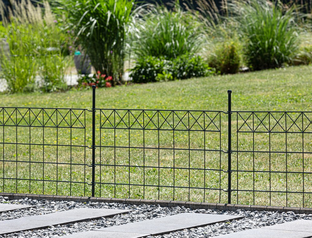 Powertec Garden Zaun-4er Set, ca. 1000 x 600 mm - Grau, 21FS12