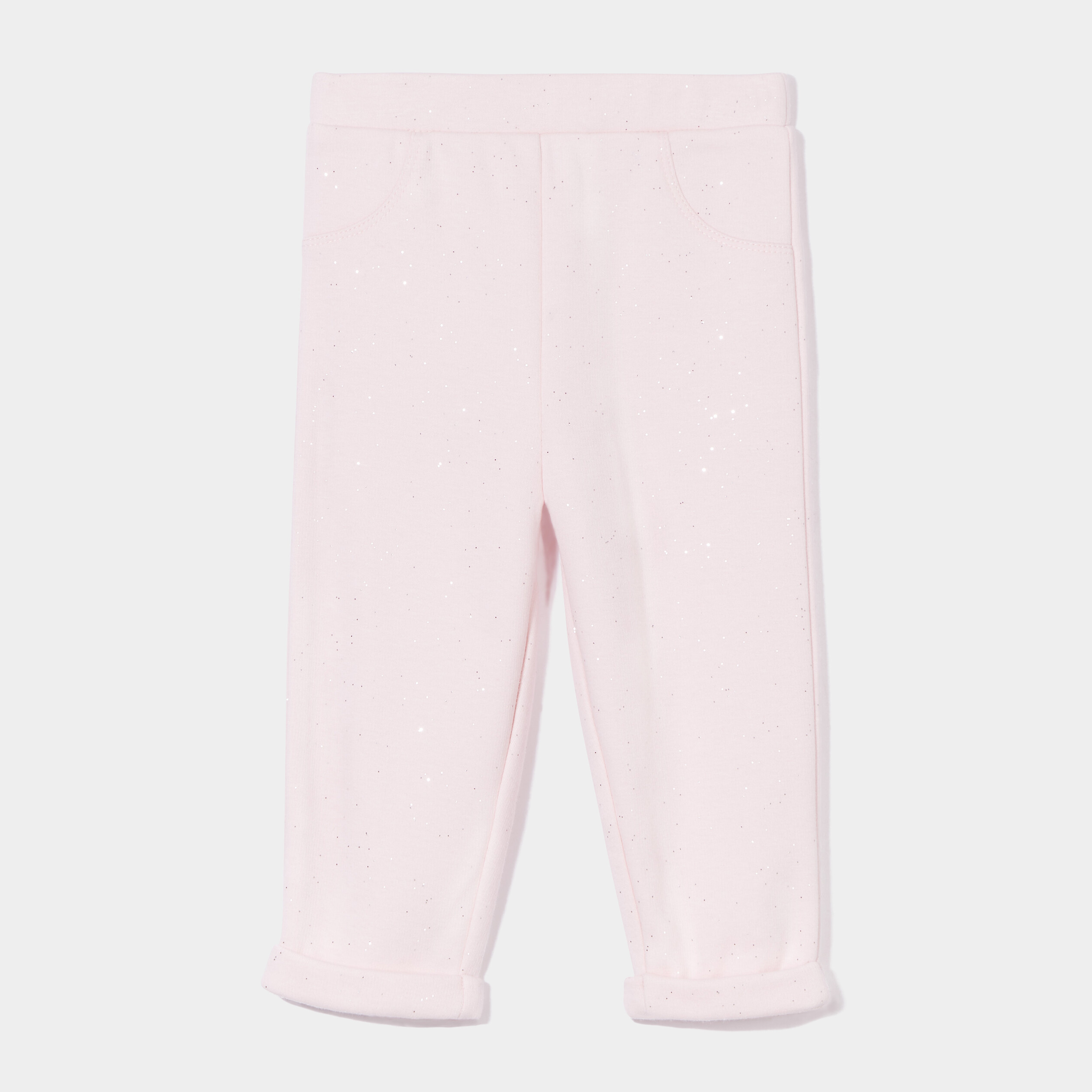 Pantalon doublé à paillettes rose clair bébé fille | La Halle