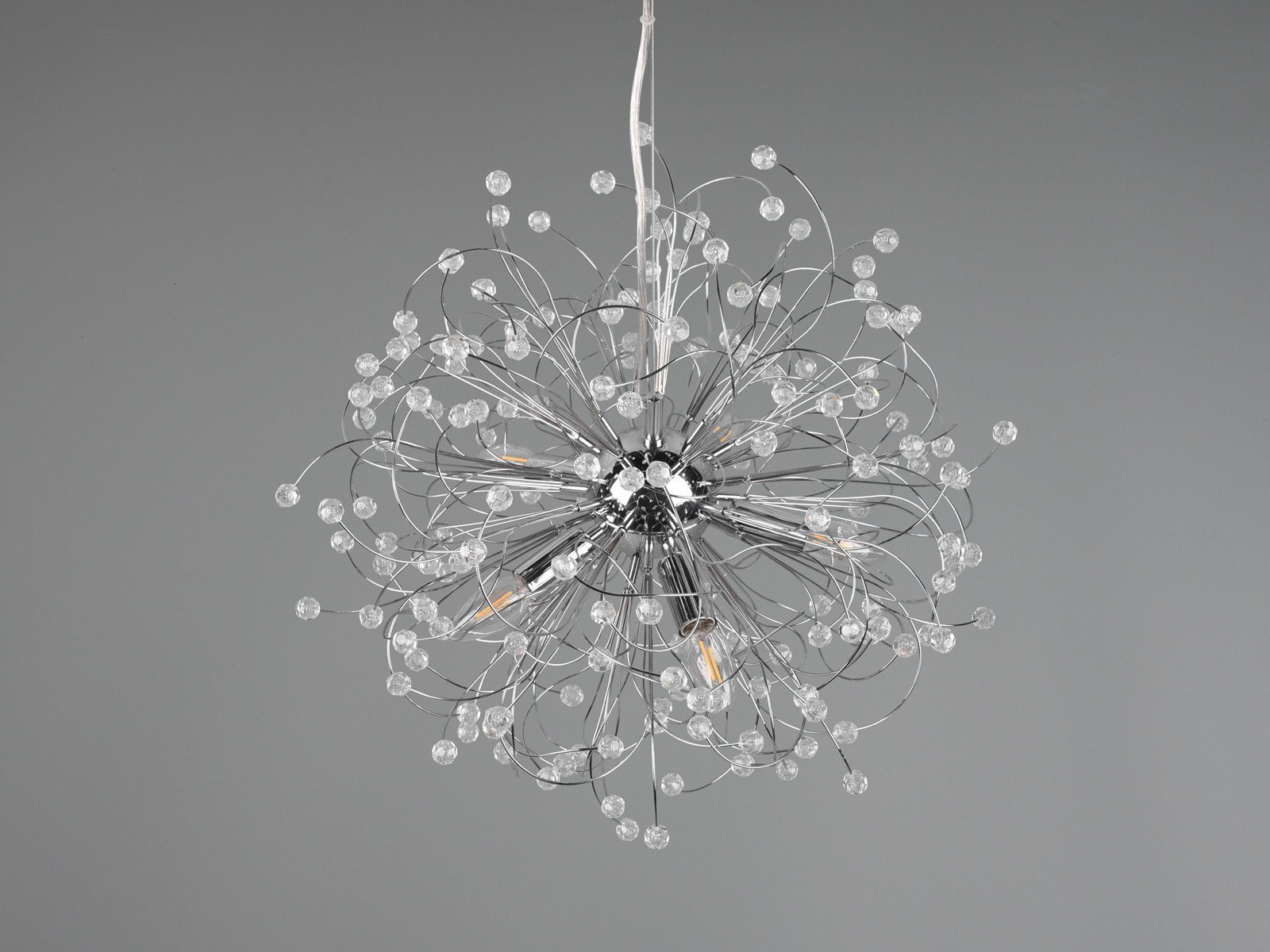 meineWunschleuchte LED Pendelleuchte, Dimmfunktion, LED wechselbar, warmweiß, ausgefallene Designer Kristall-lampe für Treppenhaus & Galerie, Ø 55cm