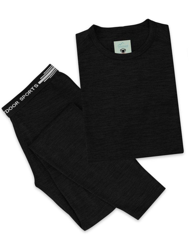 Normani Outdoor Sports Kinder Merino Langarm Broome in Schwarz günstig kaufen