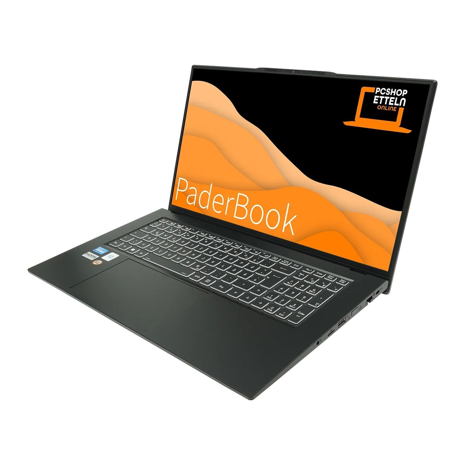 PaderBook Plus i57 Notebook (43,90 cm/17.3 Zoll, Intel Core i5 1340P, Iris Xe Graphics G7, 500 GB SSD, fertig installiert & aktiviert, Funkmaus & Laptoptasche)