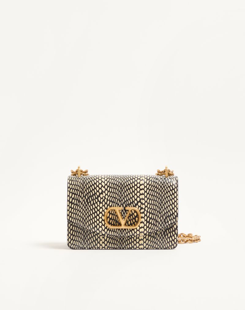 Sac porté épaule en cuir Elaphe à imprimé Vain Cobra Valentino Garavani