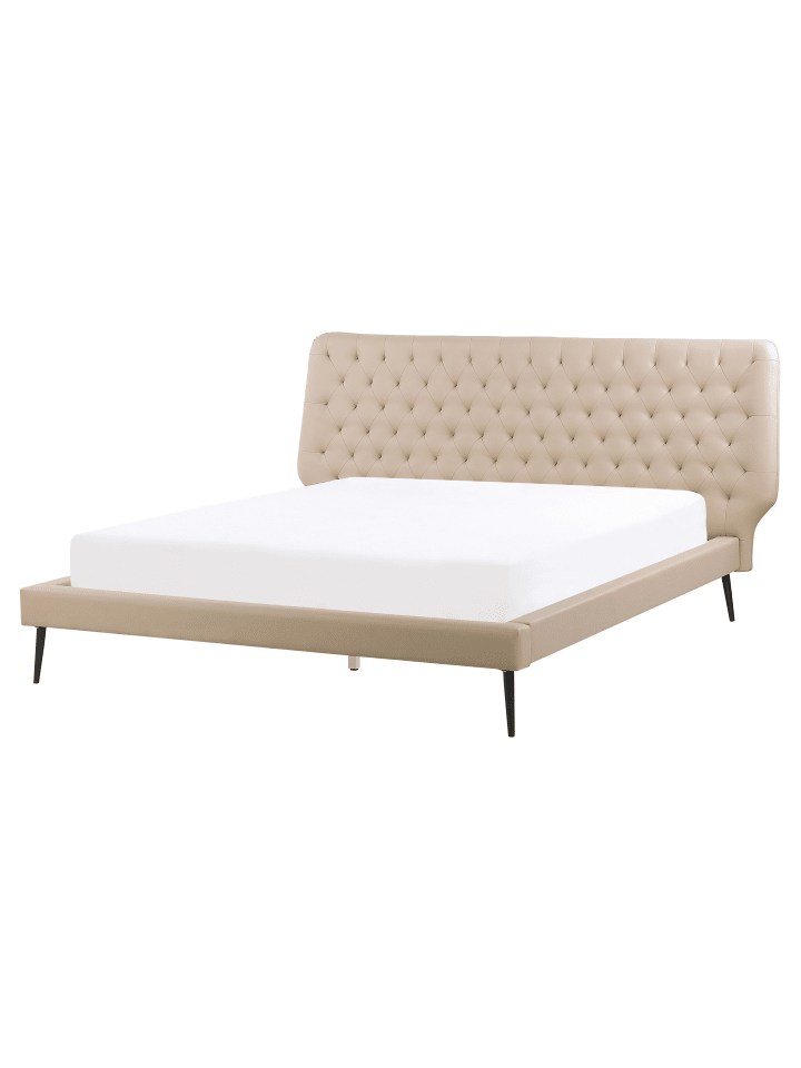 Beliani Doppelbett ESSONNE in Beige - (W) 208 x (H) 108 x (L) 219 cm günstig kaufen onesize
