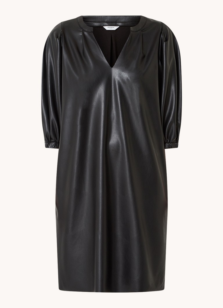 Vestido túnica corto de piel sintética de Penn & Ink