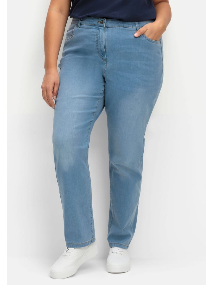 sheego Gerade Jeans in blue Denim günstig kaufen