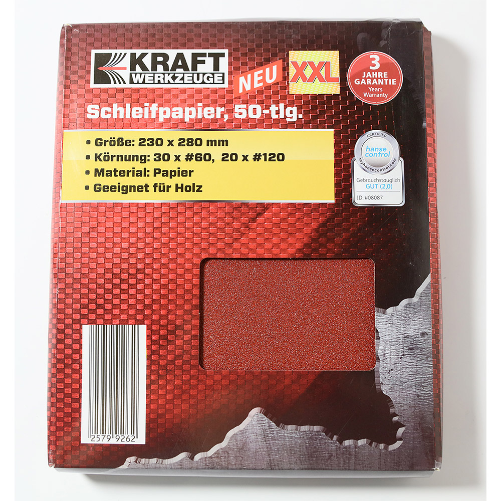 Kraft Werkzeuge Schleifpapier 230 x 280 mm #60 & #120 50 tlg.