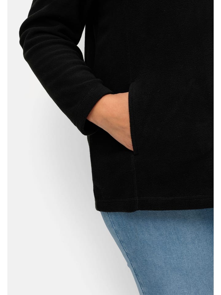 sheego Fleecejacke in schwarz günstig kaufen