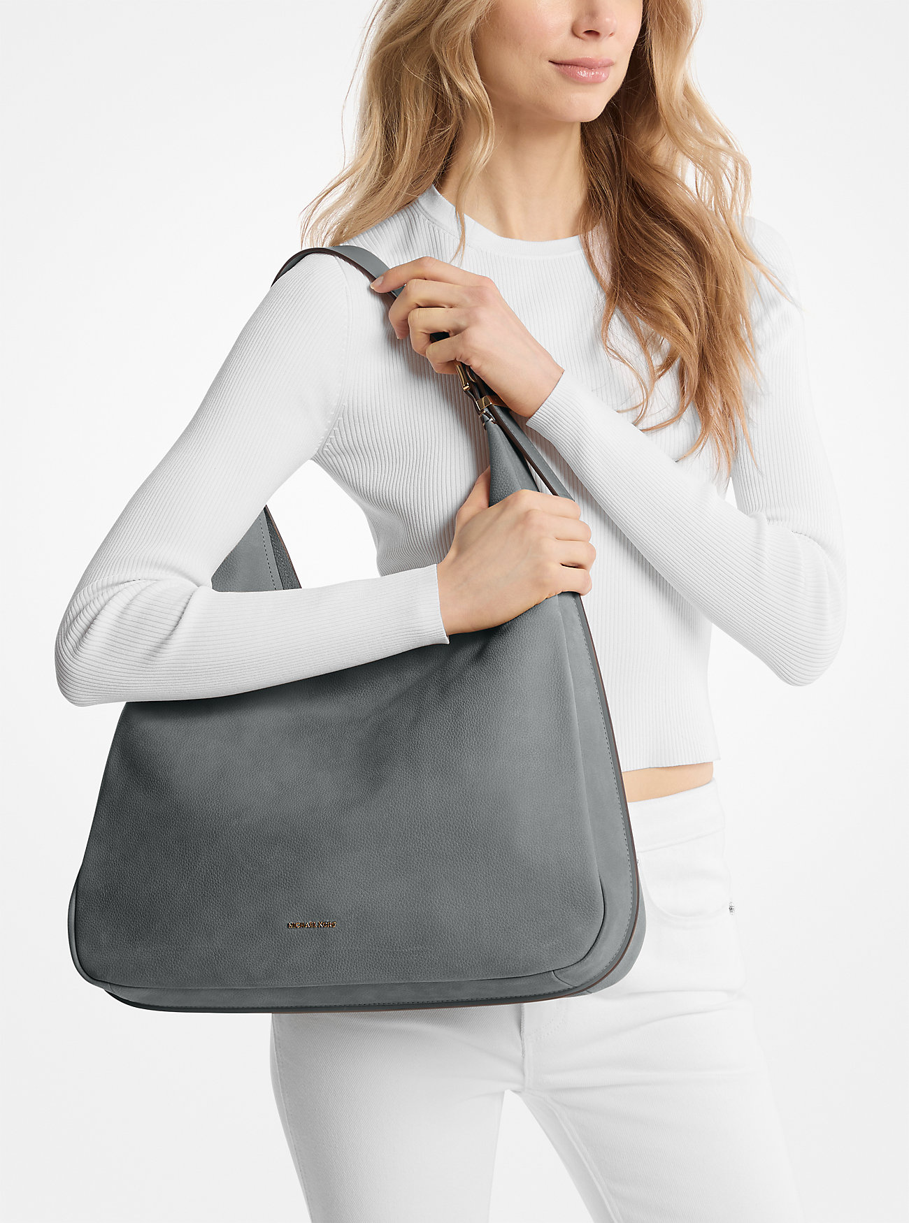 Nolita Stor Nubuck Hobo Skulderveske - STORM