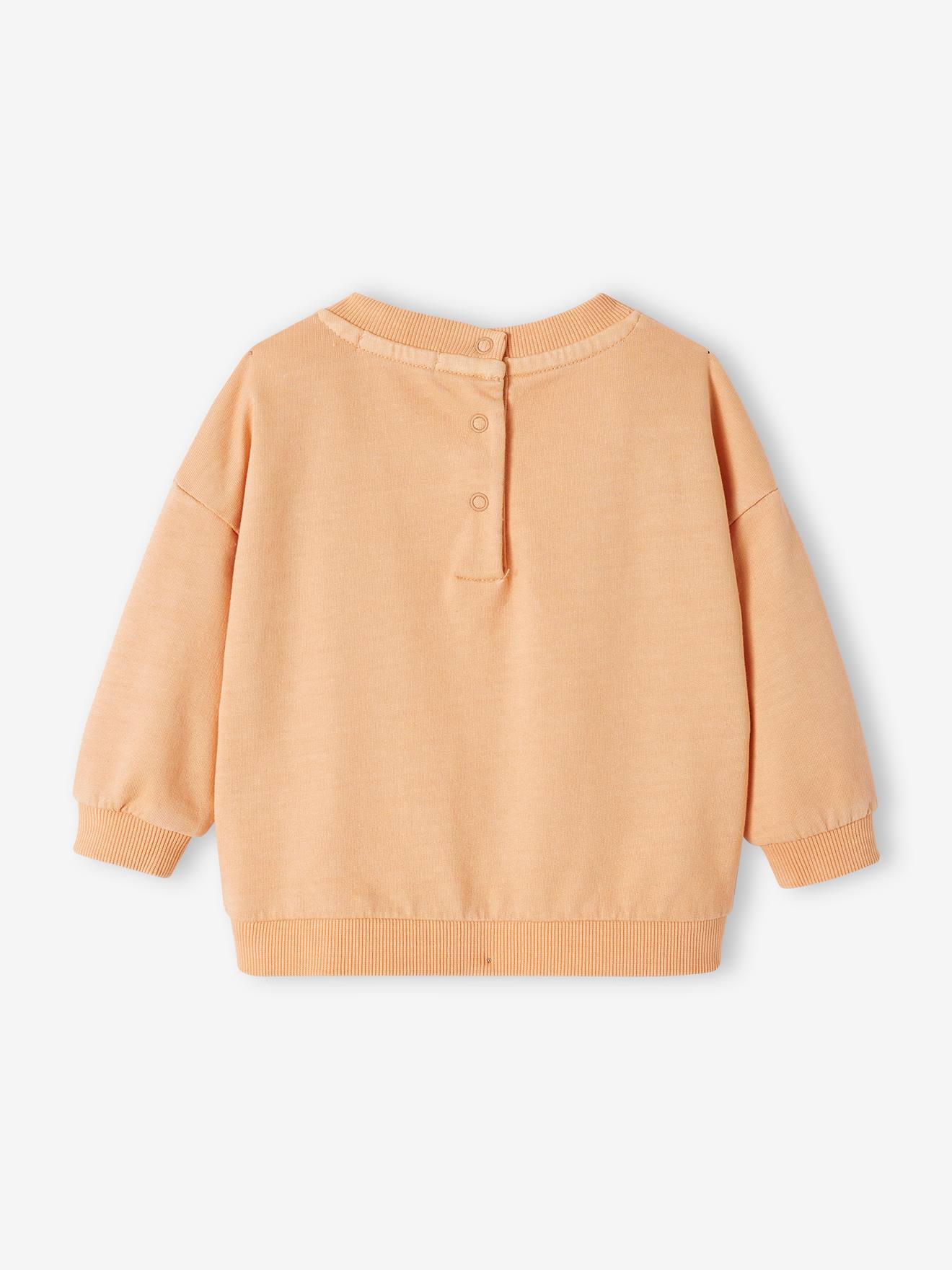 Vertbaudet Baby Sweatshirt mit Schriftzug - pfirsich