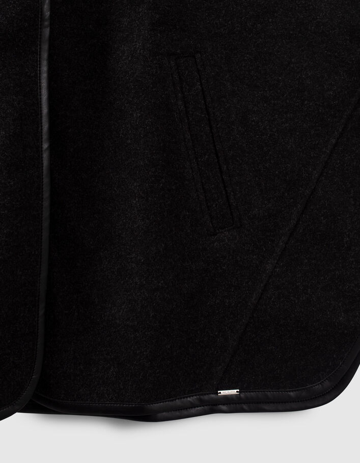 Manteau cape grise à capuche fille