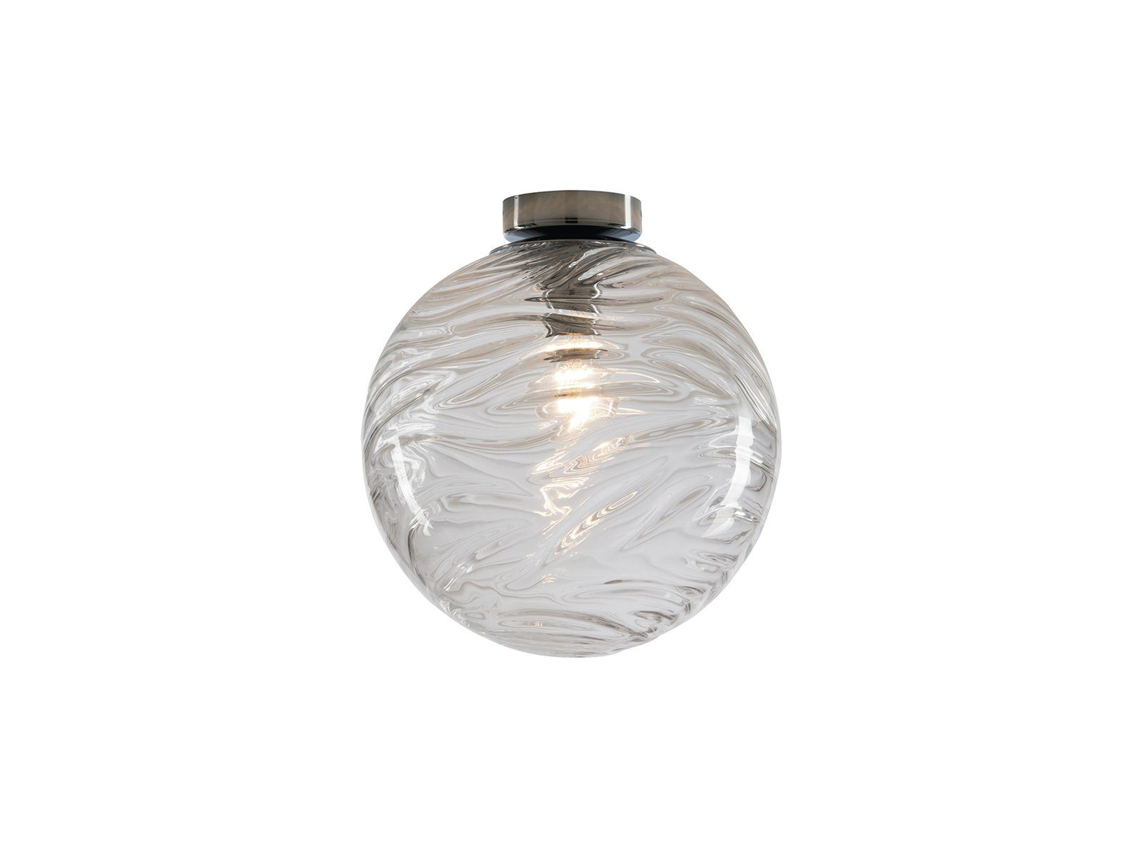 meineWunschleuchte LED Deckenleuchte, Dimmfunktion, LED wechselbar, Warmweiß, Designer Glas-kugel Lampenschirm Ø 25cm, Treppenhaus & Ankleidezimmer