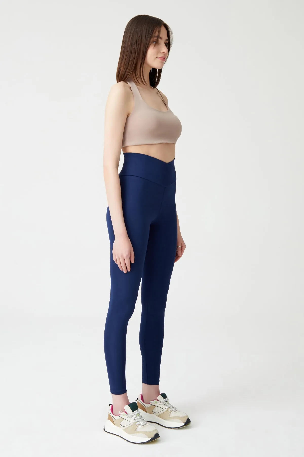 LOS OJOS  Marineblauer Strumpfhosen-Umschlag mit überkreuzter Taille