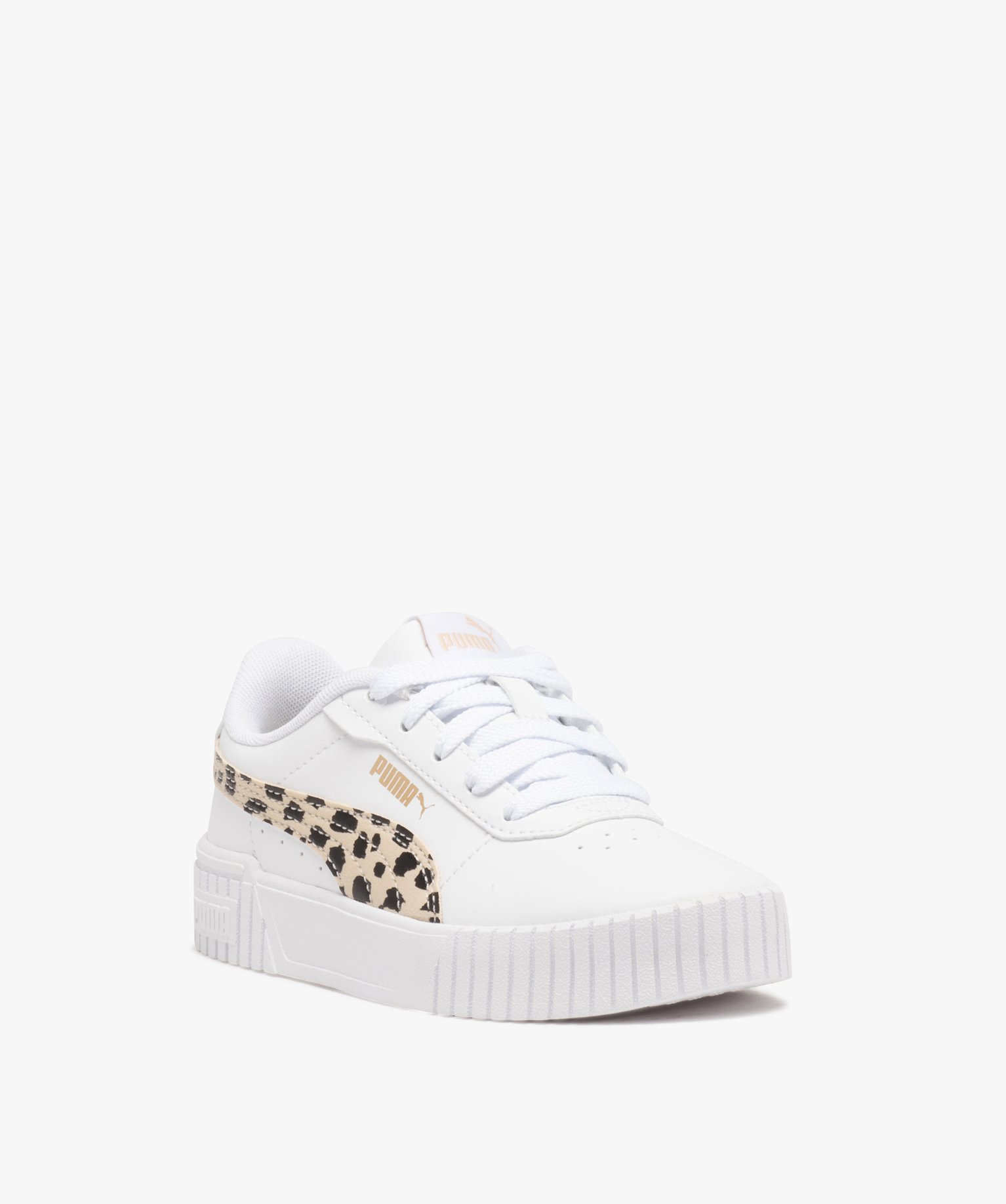 Baskets fille unies avec bande à imprimés - Puma blanc | GEMO