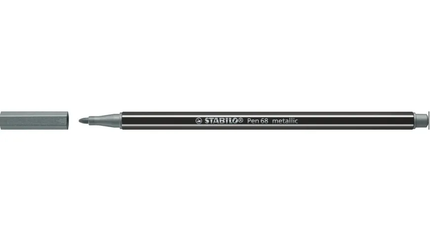 STABILO® Premium Metallic-Filzstift - STABILO Pen 68 metallic - Einzelstift - silber silber