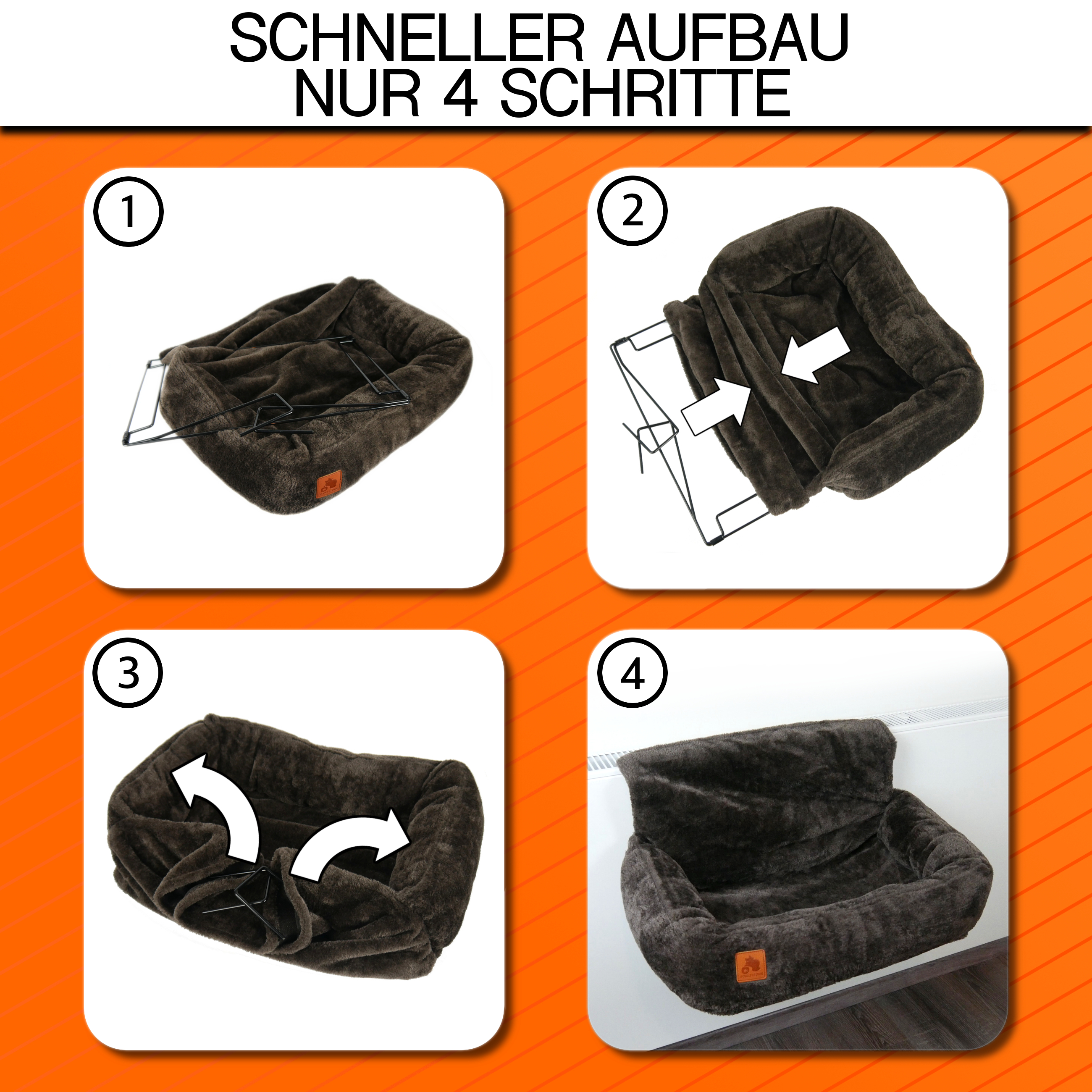 Schlitzohr Katzenhängematten & Fensterliegeplätze Schlitzohr Heizungsliege Lucky braun