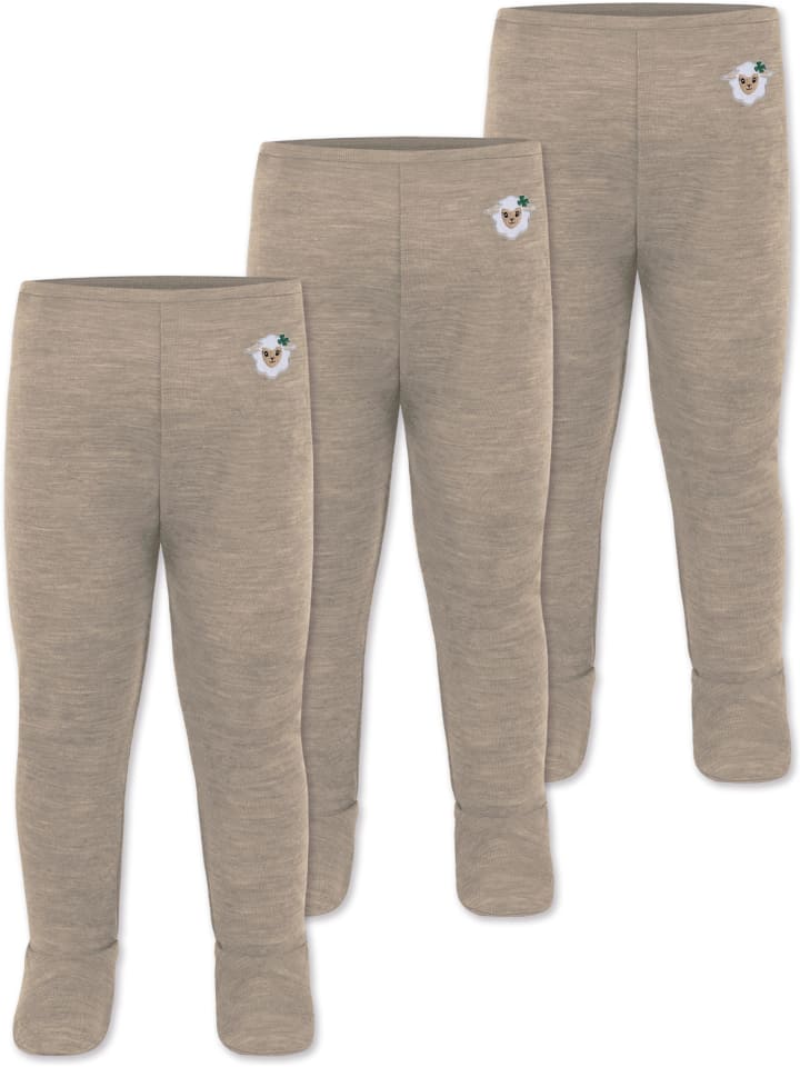 Normani Outdoor Sports 3er Pack Baby Merino Hose mit Füßen in Beige günstig kaufen