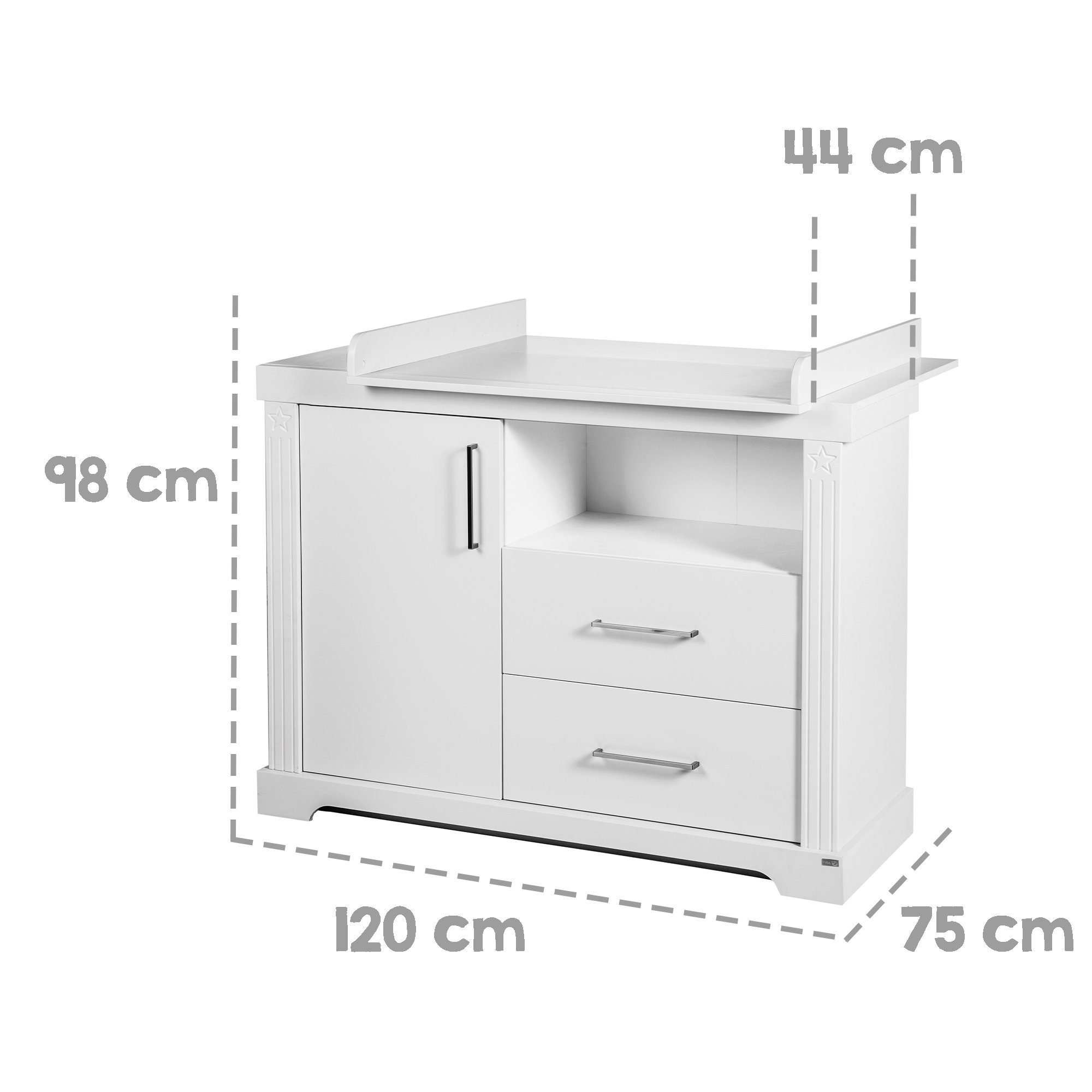 roba® Babyzimmer-Komplettset Maxi, Kombi-Bett & breite Wickelkommode