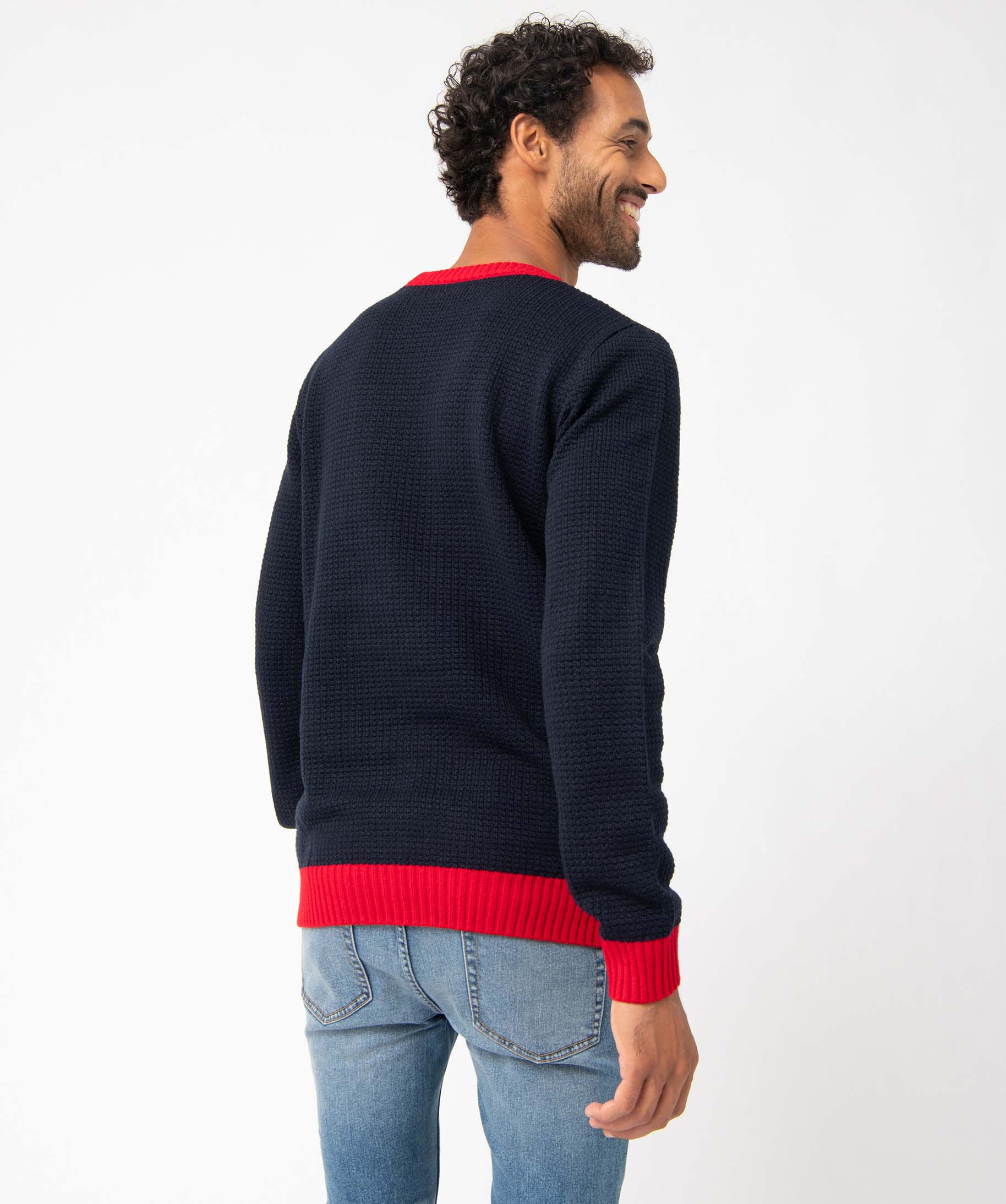 Pull de Nol homme avec motif pingouin bleu fonce | GEMO