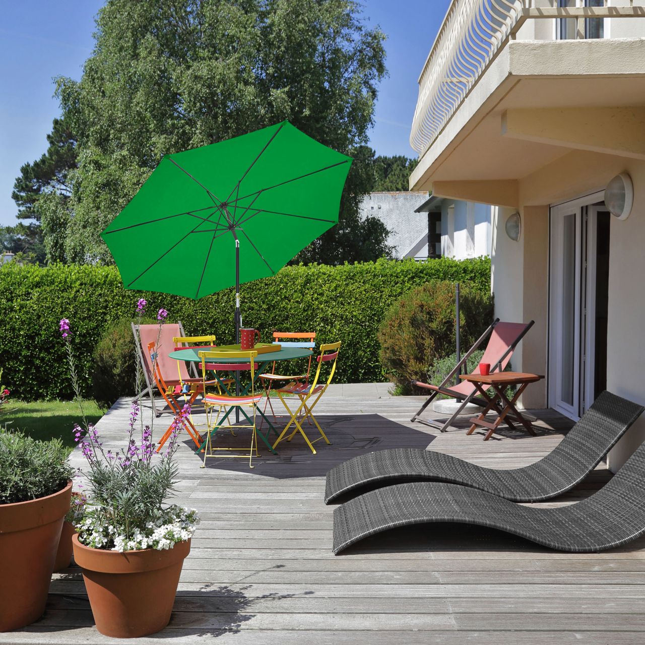 Gartenfreude Sonnenschirm, 300 cm, Smaragdgrün
