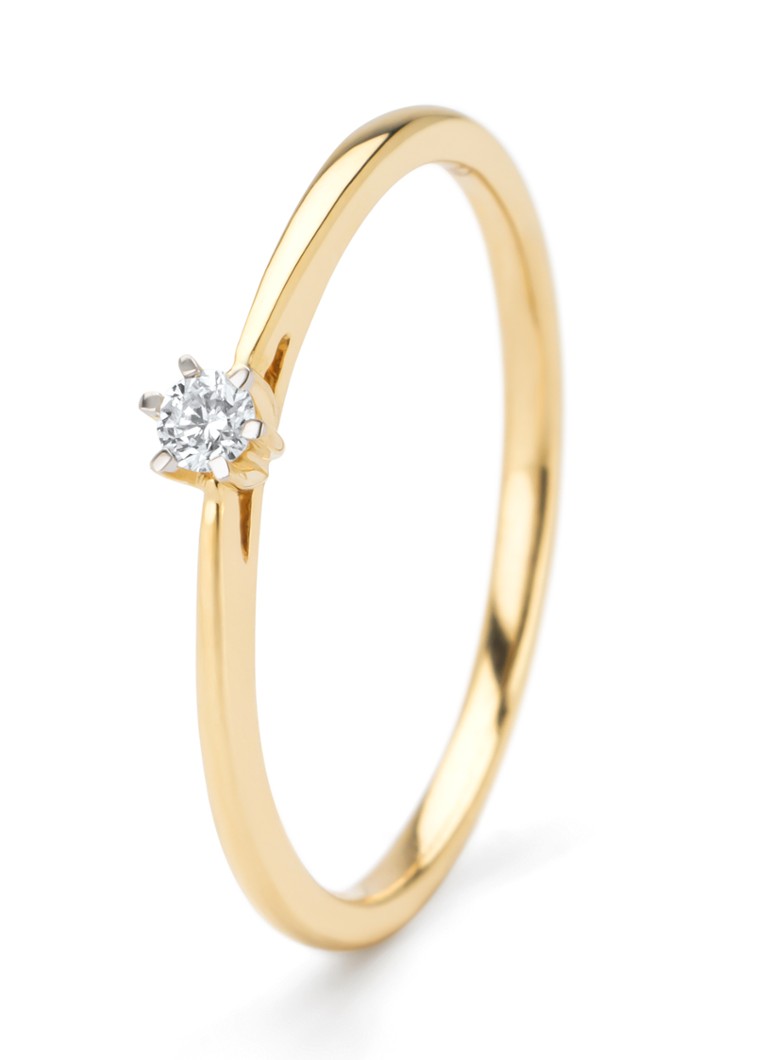 Diamond Point Gold ring, 0.05 ct diamond, Starlight
