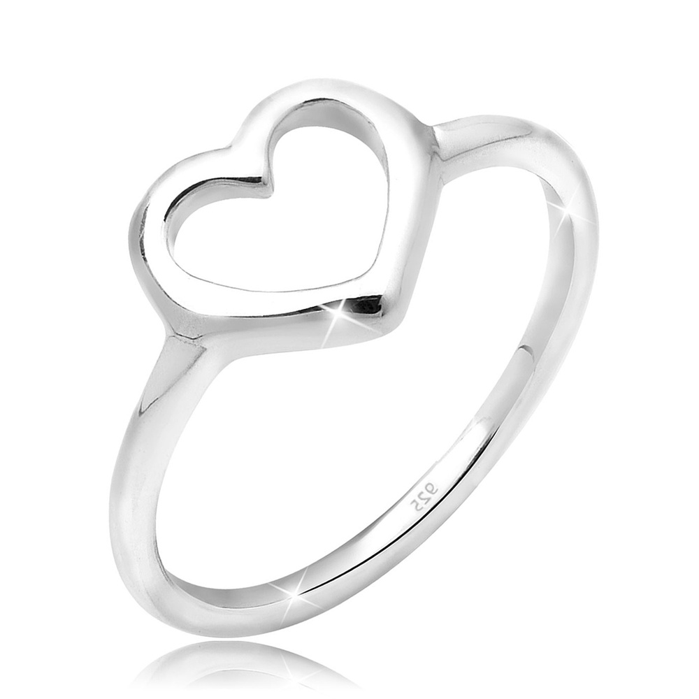 Elli Elli Bague Femme Coeur Découpé en Argent Sterling 925 Bague