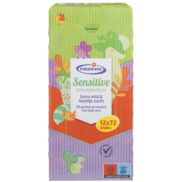 Trekpleister Sensitive Lotion Wipes 12 x 72 pieces