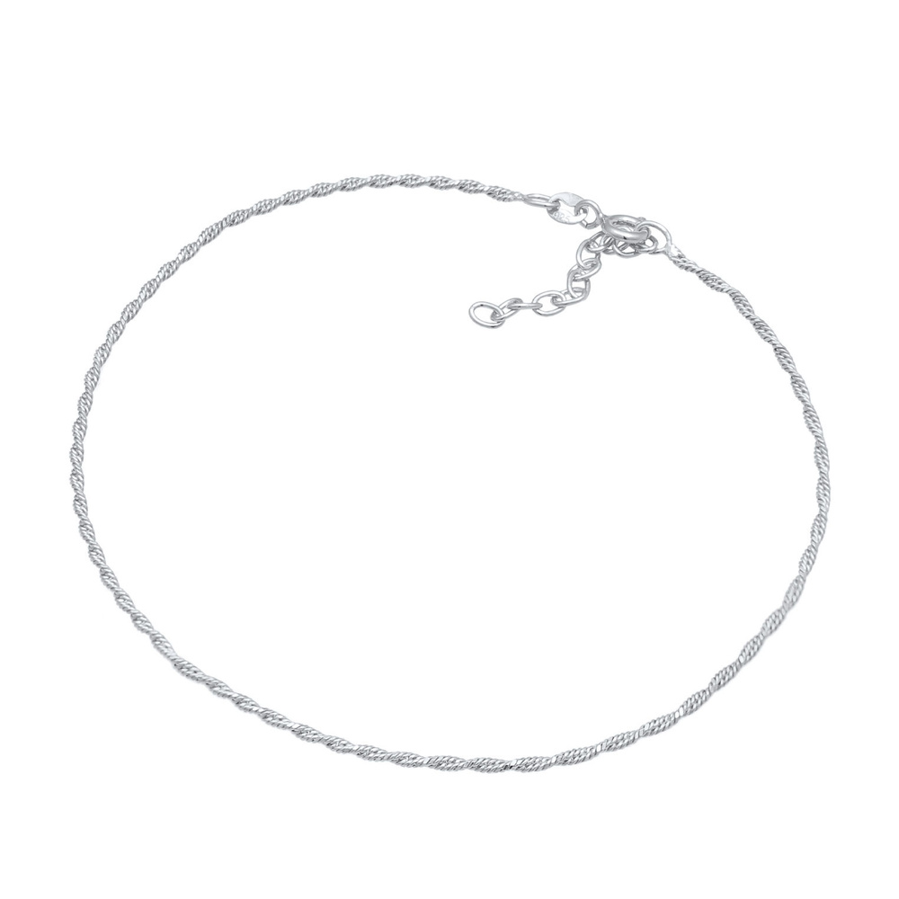 Elli Elli Bracelet de Cheville Femmes torsadé base intemporel tendance réglable en arg Bijoux