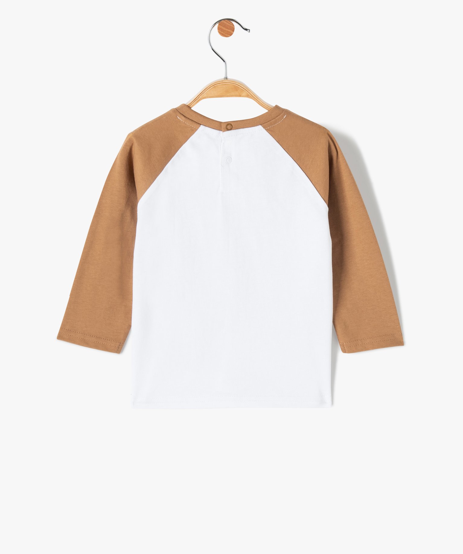 Tee-shirt bébé Garçon à manches longues contrastantes marron | GEMO