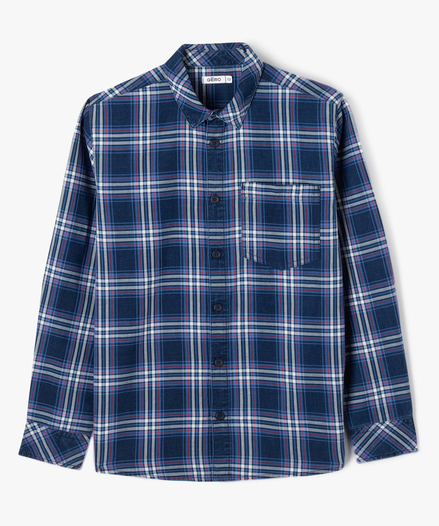 Chemise à carreaux avec poche poitrine Garçon multicolore | GEMO
