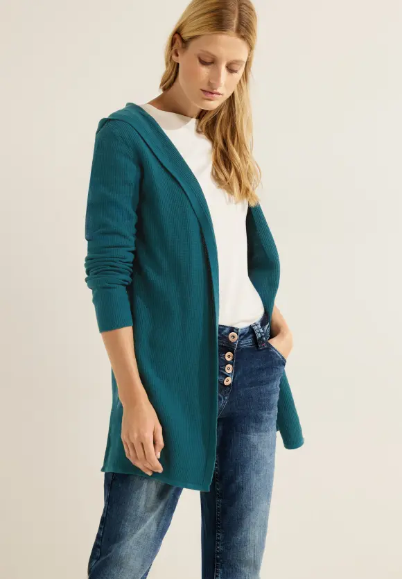 CECIL Lange Kapuzenstrickjacke
