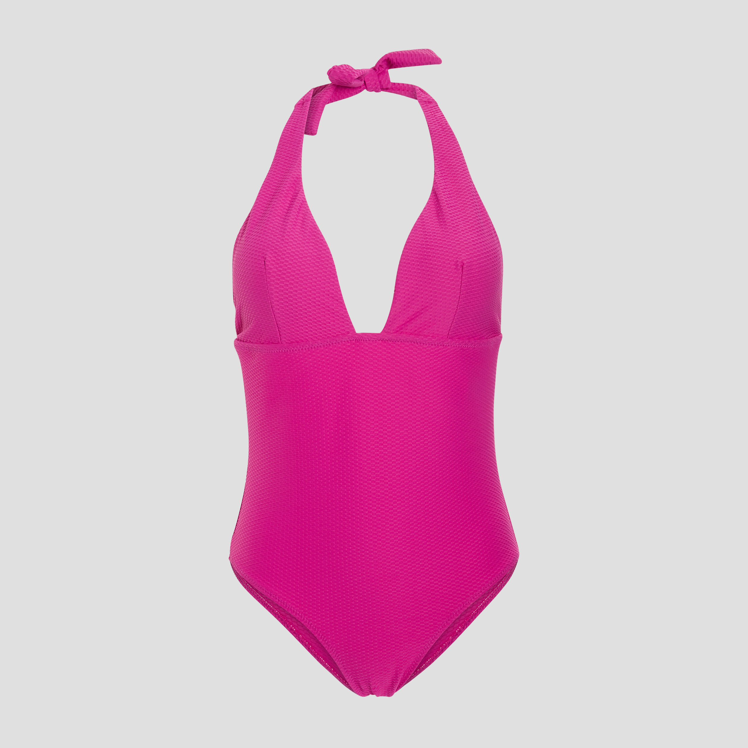 Maillot de bain une pièce forme plunge rose fushia femme | La Halle