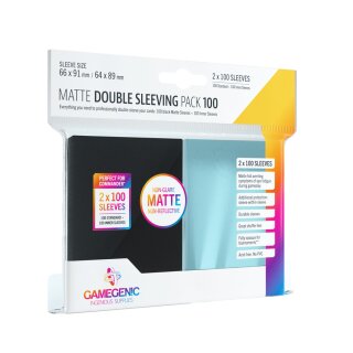 Gamegenic - Matte Double Sleeving Pack Clear/Black (2x100)