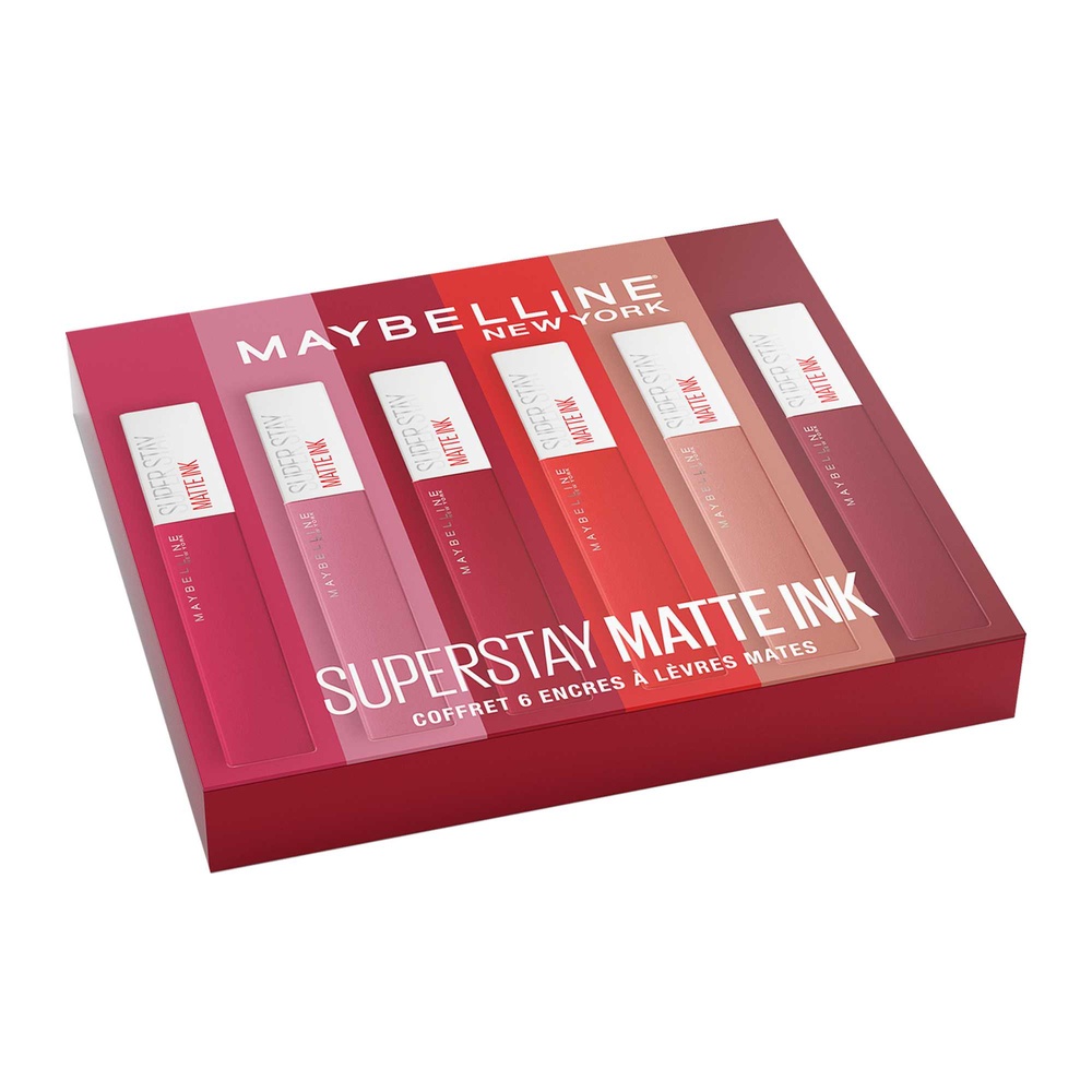 Maybelline New York Maybelline Superstay Matte Ink Coffret 6 Rouge à Lèvres Coffret exclusif comprenant 6 rouges à lèvres Superstay Matte Ink