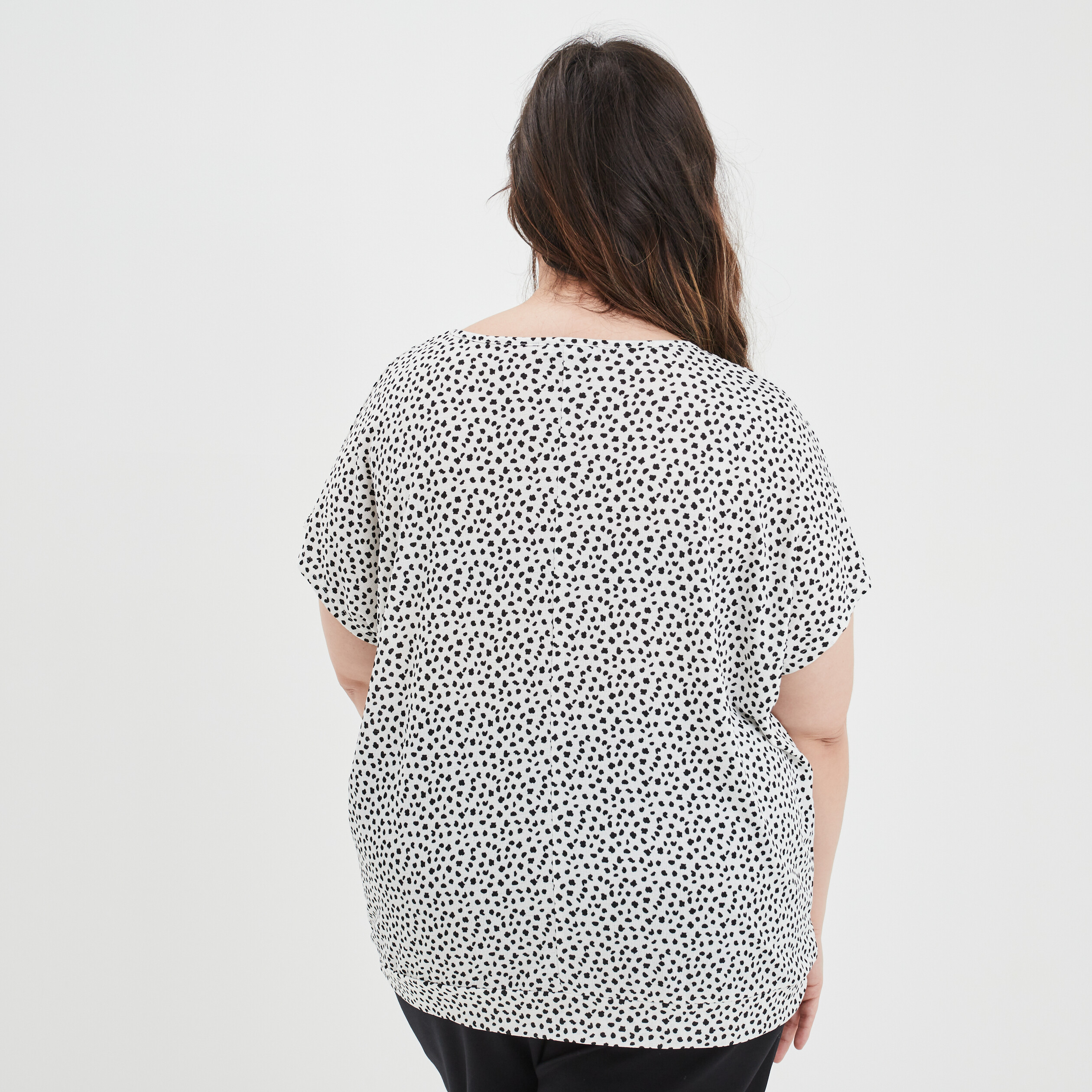 T-shirt fluide manches courtes blanc femme grande taille | La Halle