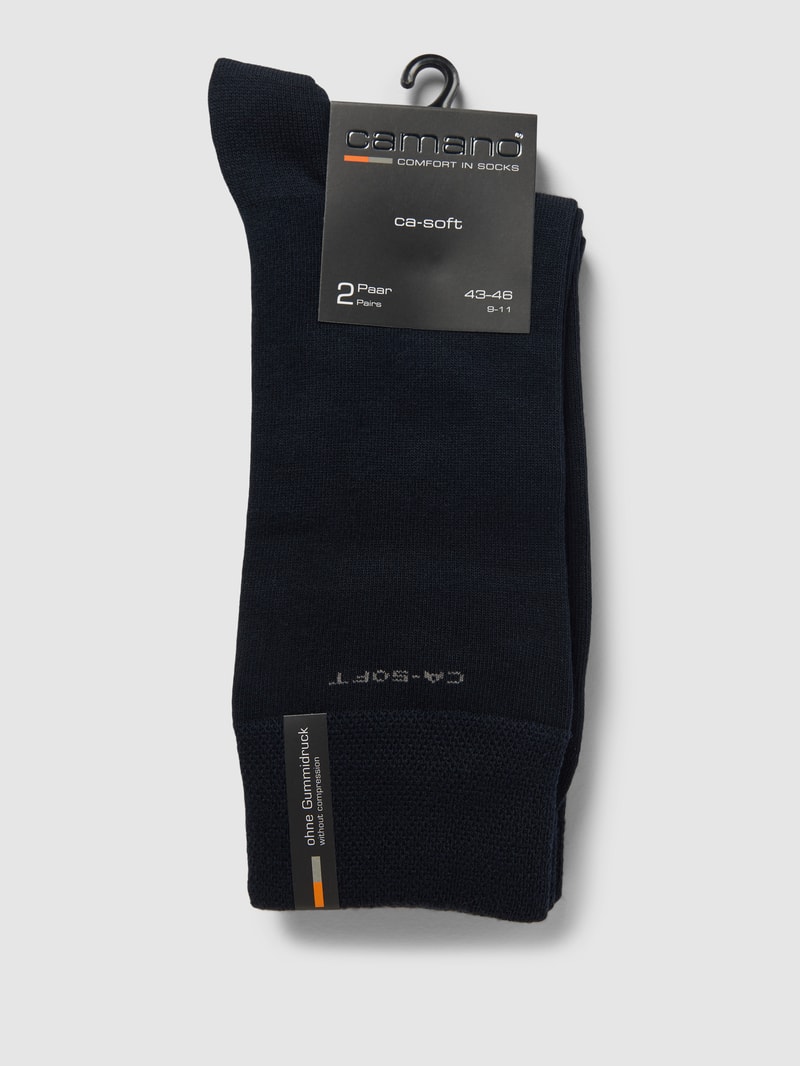 Socken mit elastischem Rippenbündchen im 2er-Pack in marineblau
