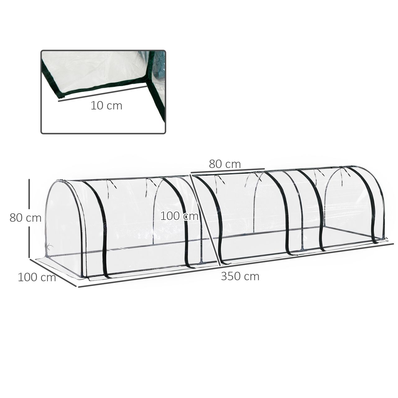 Outsunny Foliengewächshaus Treibhaus Tür Pflanzenaufzucht Stahl PVC